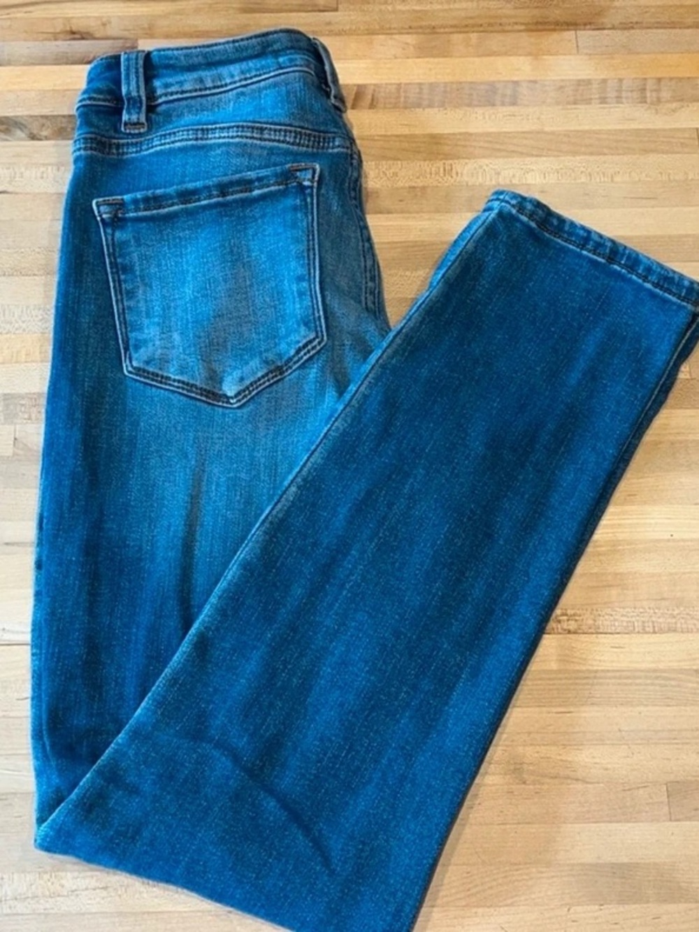 KanCan Light Blue Denim Jeans with Brown Stitching